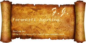 Ferenczfi Jusztina névjegykártya